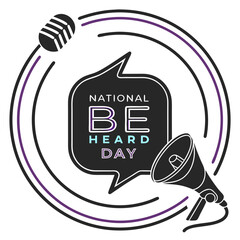 NATIONAL BE HEARD DAY silhouette vector illustration
