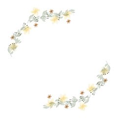 Hand Drawn Rose Gold Colored Flower Wreath. Floral Vector Design Element for Birthday, New Year, Christmas Card, Wedding Invitation, Marketing, Advertising and Presentation.