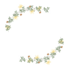 Hand Drawn Rose Gold Colored Flower Wreath. Floral Vector Design Element for Birthday, New Year, Christmas Card, Wedding Invitation, Marketing, Advertising and Presentation.