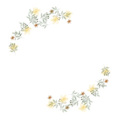 Hand Drawn Rose Gold Colored Flower Wreath. Floral Vector Design Element for Birthday, New Year, Christmas Card, Wedding Invitation, Marketing, Advertising and Presentation.