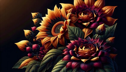 Ecos de Oro: Girasoles en Dimensiones Fantásticas