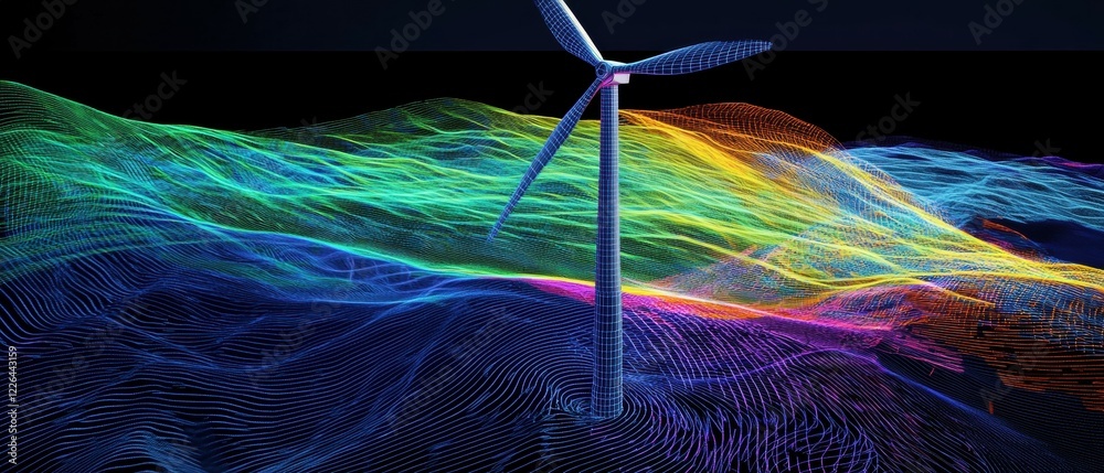 Poster simulating wind flow patterns for opt bcad digital environment visualization technical perspective e