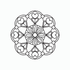 hand-drawn flower, abstract floral mandala design