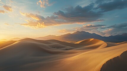 Breathtaking Sunset Over the Dunes at Great Sand Dunes in Death Valley National Park