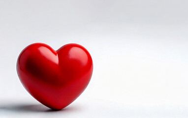 Fototapeta premium Simple Design of a Red Heart Object on a White Background