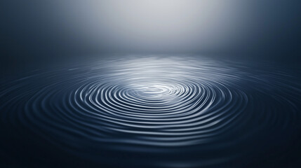 Fototapeta premium Ripples of Tranquility: A mesmerizing abstract image of concentric ripples spreading outwards on a smooth, dark water surface, creating a sense of calm and serenity.