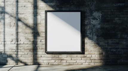 Industrial Steel Frame Photo Frame on a Concrete Wall