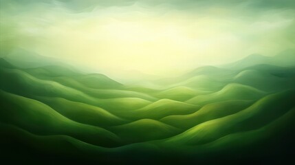 Obraz premium Breathtaking vista, verdant valley embraced by towering peaks in a stunning landscape painting