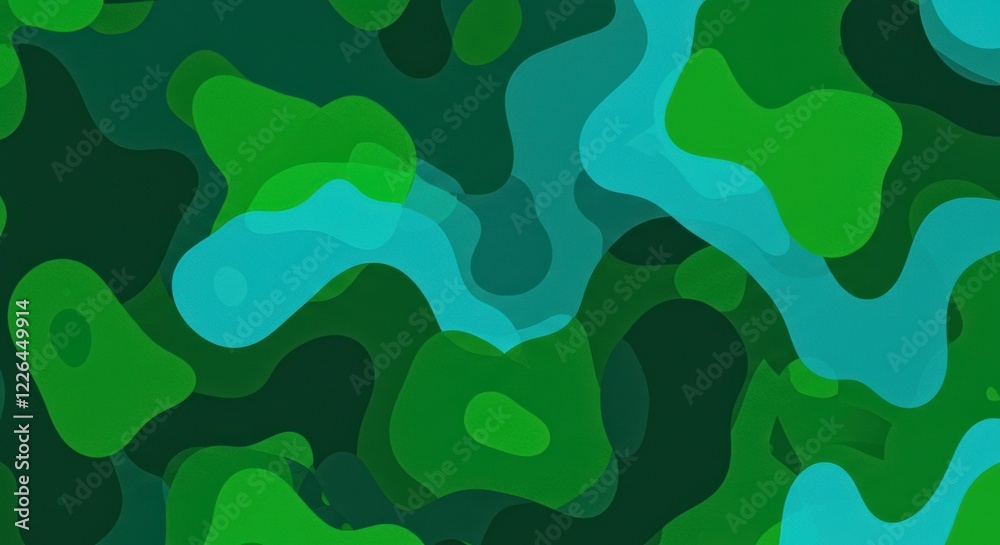 Wall mural abstract camouflage pattern: a captivating abstract camouflage pattern with overlapping organic shap
