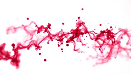 Abstract Red Ink Swirls and Drops Background