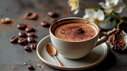 Fototapeta premium Decadent Chocolate Mousse for National Chocolate Mousse Day: Rich and Creamy Dessert in Elegant Presentation