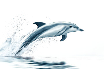 Obraz premium Grey dolphin isolated on white background.