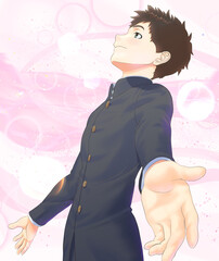 横顔の学生_①A案_キャラ男子_EFF背景_桜なし