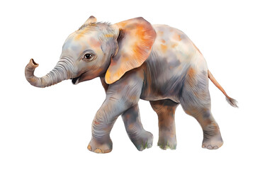 Fototapeta premium Playful African Elephant isolated on white background.