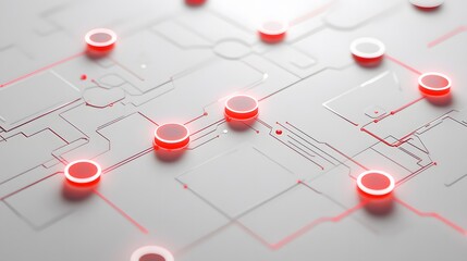 Abstract flowchart with glowing nodes and connections illustrating business process optimization and efficiency