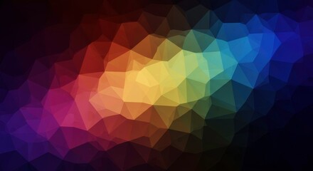 Obraz premium Chromatic Convergence: A mesmerizing digital artwork showcasing a vibrant kaleidoscope of geometric shapes, forming a stunning mosaic of colors and textures