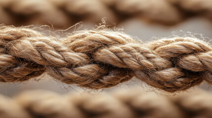 A close-up of a knot tied in a rope showcasing its texture and strength