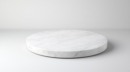 Round Marble Pedestal: A pristine, round marble pedestal stands elegantly against a muted backdrop.