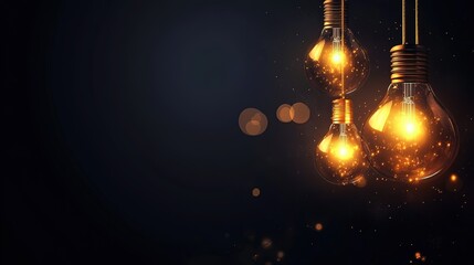 hanging vintage lamp lightbulb  with grungy dark wall 