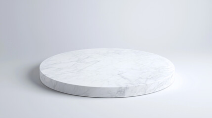 Circular Marble Pedestal: A pristine, round marble pedestal, exhibiting elegant veining, provides a minimalist and sophisticated display surface.