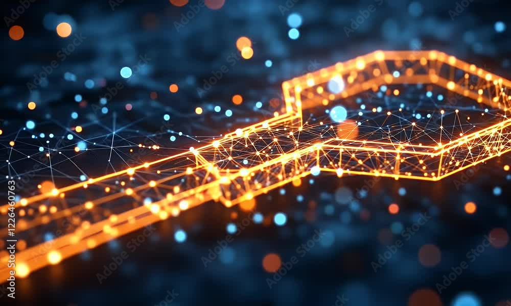 Poster Digital Key Network Security Abstract Background