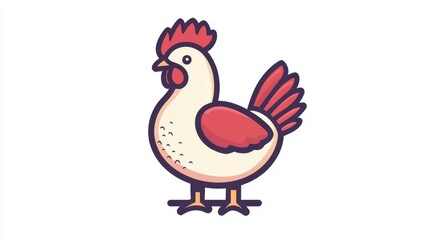 chicken meat icon inside the round line