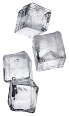 Obraz premium PNG Four flying ice cubes crystal white background jewelry.