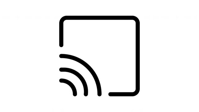 A clean, animated cast icon with smooth transitions, representing wireless casting or smart devices. Ideal for apps, tutorials, or tech related promotions.