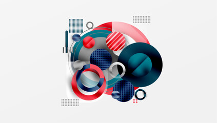 Fototapeta premium Abstract Geometric Background with Overlapping Transparent Shapes