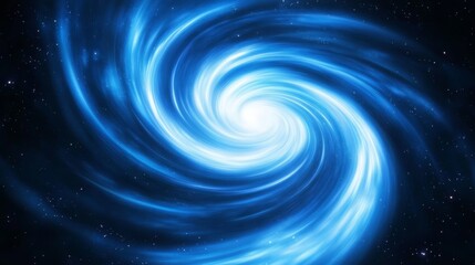 Fototapeta premium Abstract blue and white swirling nebula with stars - A stunning visual of a swirling nebula symbolizing infinity, mystery, space exploration, cosmic beauty, and celestial phenomena.