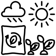Organic Farming Outline Icon
