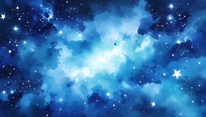 Obraz premium Stunning Watercolor Night Sky Galaxy Starscape Image