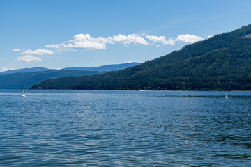 Beautiful Shuswap Lake on a sunny summer day near Herald Provincial park British Columbia Canada