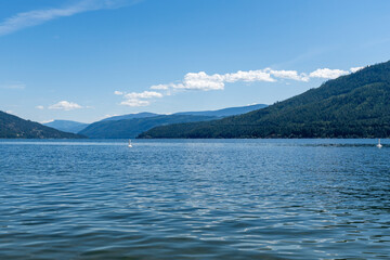 Beautiful Shuswap Lake on a sunny summer day near Herald Provincial park British Columbia Canada