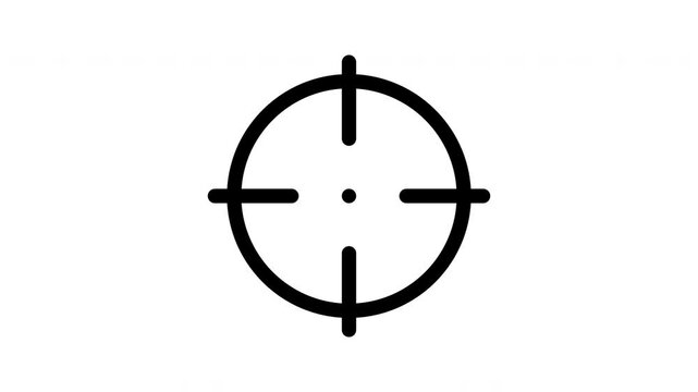 Animated side moving crosshair line icon for location tracking ui