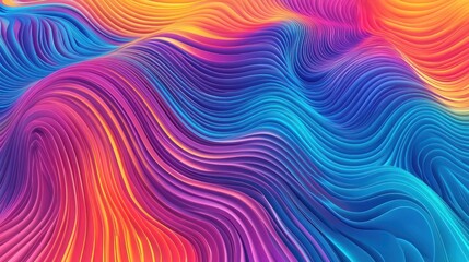 Obraz premium Abstract Colorful Wavy Layers with Smooth Gradient of Blue Purple Pink and Orange