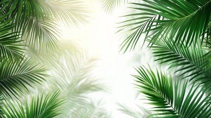 Lush Tropical Leaves Background Showcasing Various Shades of Green with a Vibrant Natural Aesthetic Creating a Refreshing and Invigorating Atmosphere Perfect for Relaxation and Inspiration