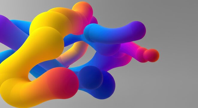 Vibrant Flow: Abstract, swirling, colorful, three-dimensional, and dynamic composition. Showcasing a fluid design that embodies a modern, artistic, and contemporary vibe