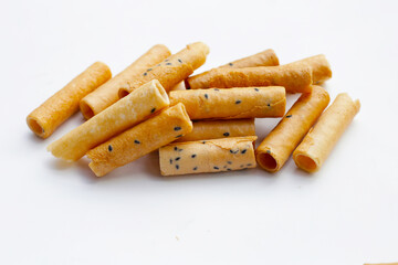 Thai snack, crispy coconut rolls
