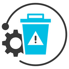 Waste Management Glyph Blue Grey Icon