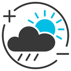 Climate Change Glyph Blue Grey Icon