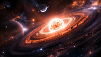 Obraz premium Stunning Cosmic Nebula Space Art Print Planets Stars