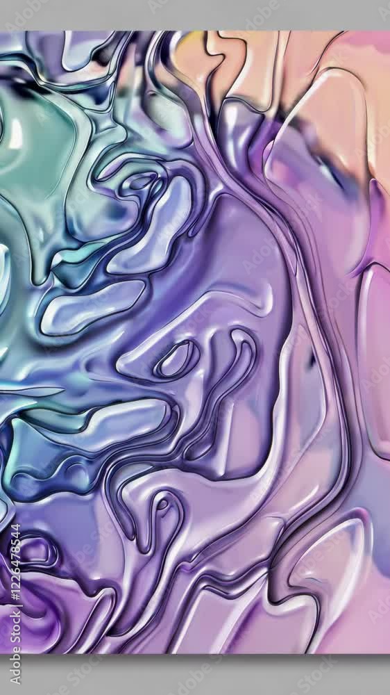 Poster contemporary abstract shapes layered with semi-transparent gradients and subtle textures