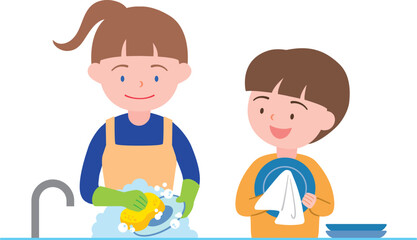 help with the housework: dry the dishes