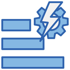 Energy Efficiency Blue White Icon