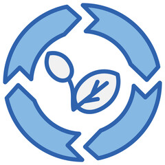 Renewable Blue White Icon