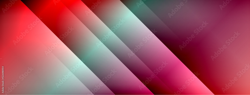 Poster Dynamic shadow lines with gradient colors geometric background