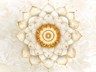 Elegant Gold and White Floral Mandala Design