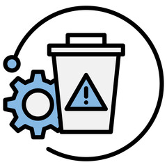 Waste Management Blue Black Icon