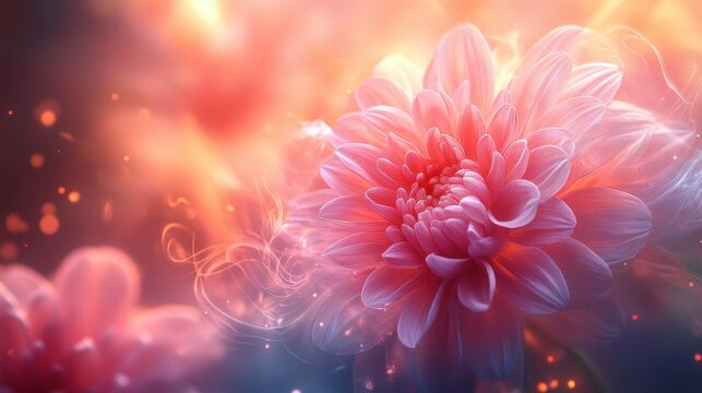 Chrysanthemum flowers floating amidst colorful - Powered by Adobe